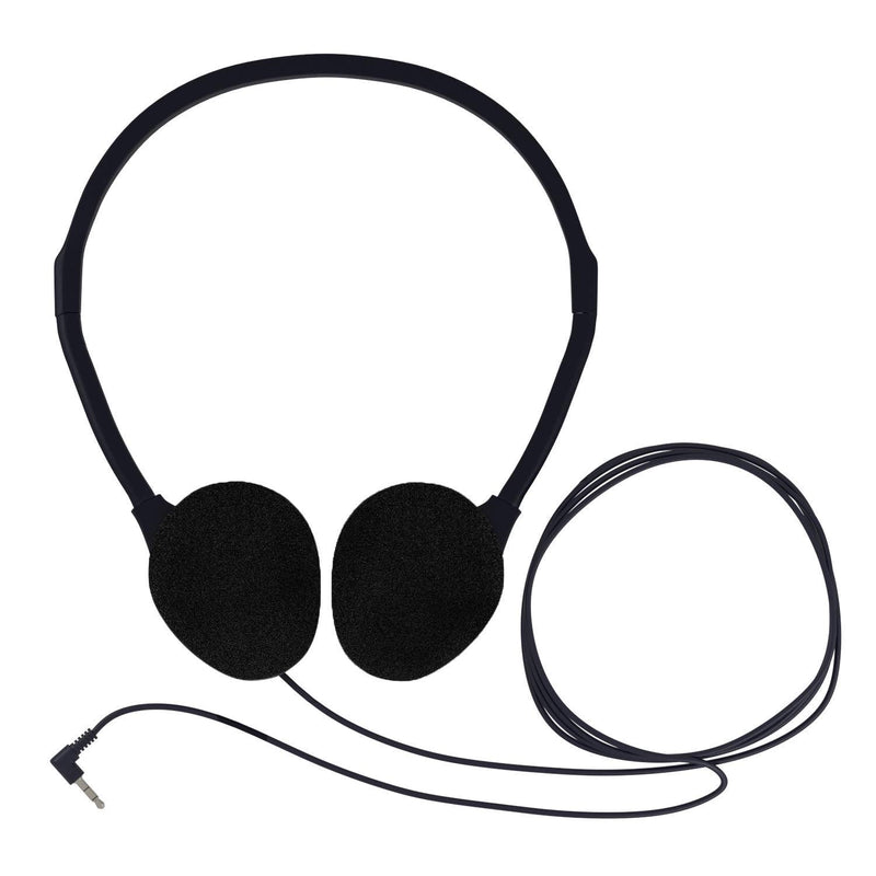 Maeline Bulk On-Ear Headphones with 3.5 mm Headphone Plug - 10 Pack - Black