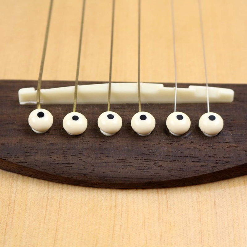MOVKZACV 24pcs Acoustic Guitar Bridge Pins Pegs, for String Peg Guitar Parts Replacement, Durable Guitar Bridge Pins Pegs(White+black) White+black