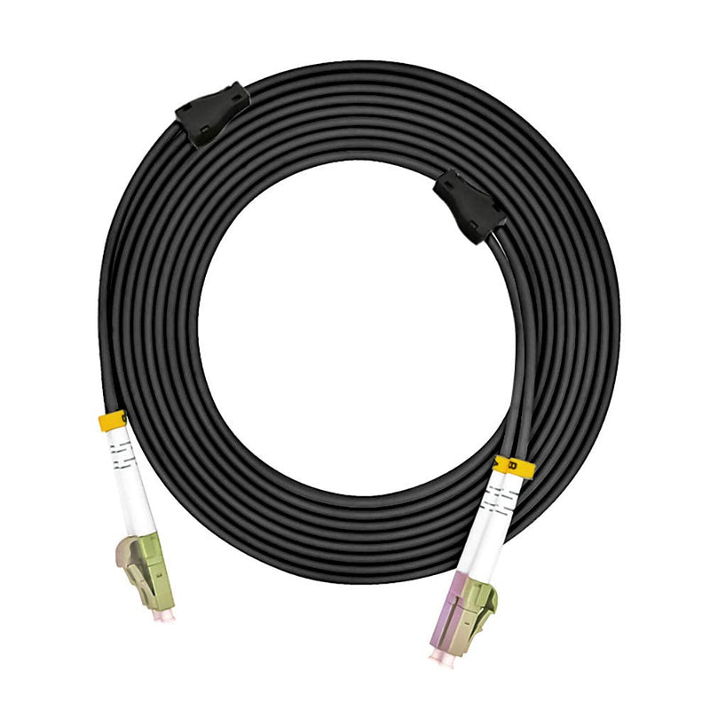 Jeirdus 30Meters 100FT LC to LC 10G OM3 Outdoor Armored Duplex 50/125 Fiber Optic Cable Jumper Optical Patch Cord Multimode 30M LC-LC 30M/100ft LC/PC-LC/PC