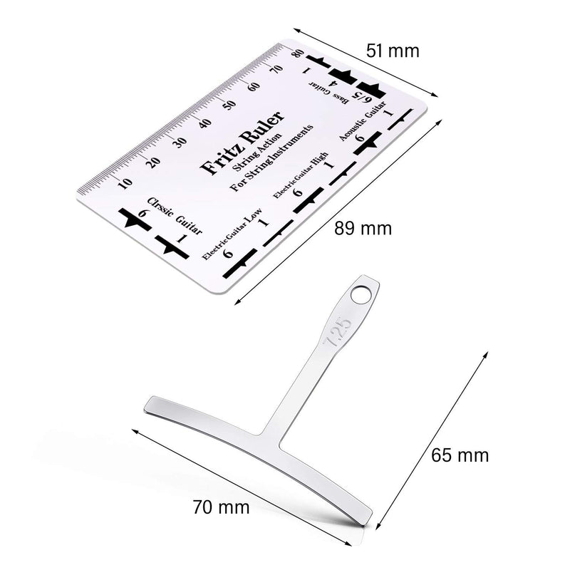 Understring Radius Gauge and Guitar String Action Ruler Measuring Luthier Tool for Guitar Bass String Instruments Setup Repair Tool