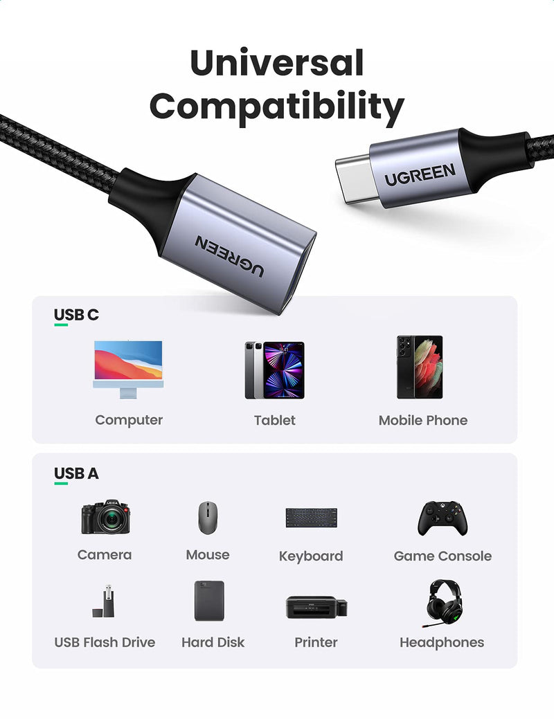 UGREEN USB C to USB 3.0 Adapter Type C OTG Cable Thunderbolt 3 to USB Female Adapter OTG Cable Compatible for MacBook Pro 2020/2019/2018 MacBook Air/iPad Pro 2020 Dell XPS Galaxy Note20 Ultra S20