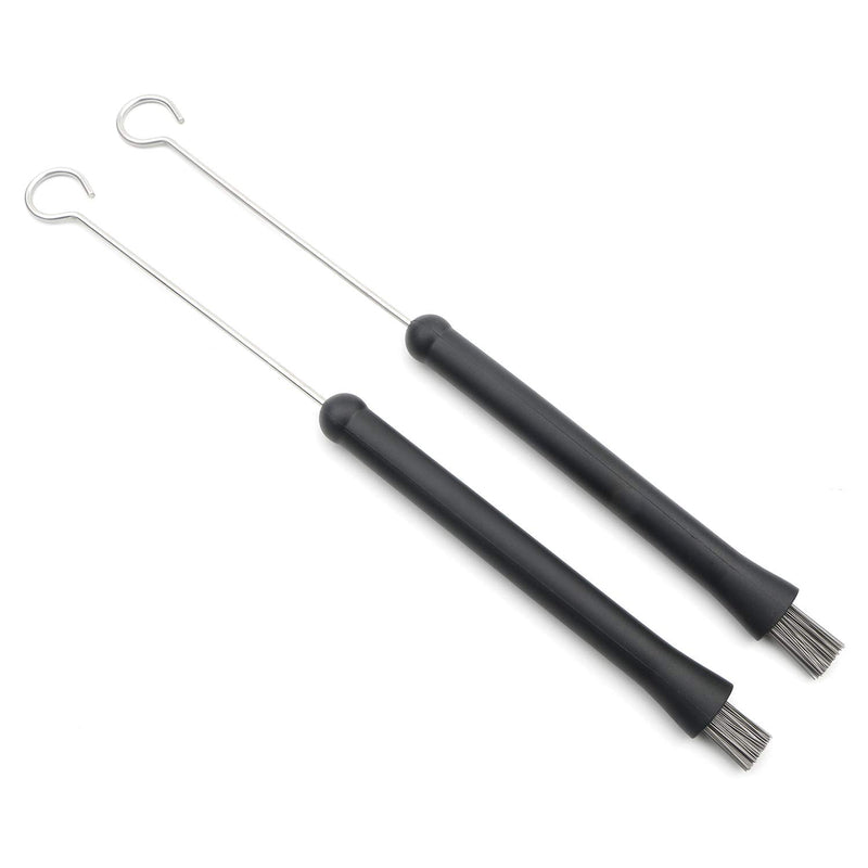 Retractable Black Rubber Handles Loop End Metal Wire Drum Brushes Sticks Pack of 2