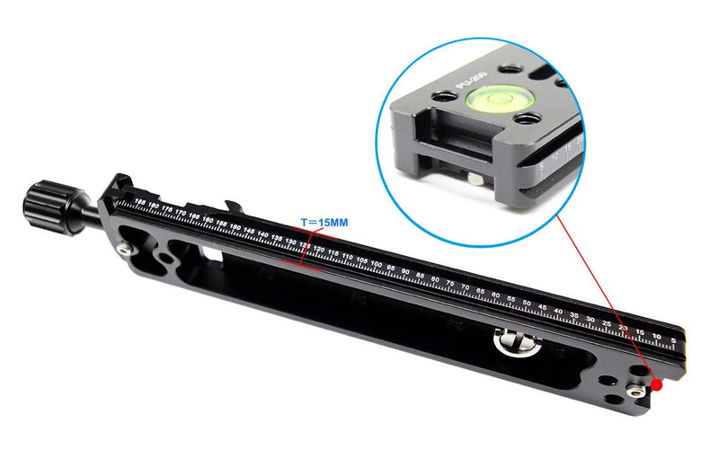 koolehaoda 200mm Multifunction Rail Nodal Slide Metal Quick Release Plate Clamp Compatible Arca Swiss (PU-200) PU-200