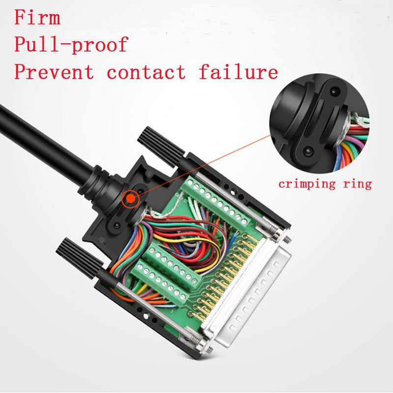 Jienk DB25 Solderless Female RS232 D-SUB Serial Adapters, 16mm thinner 25 Pin Port Terminal Solderfree Breakout Connector Board with Case Accessories