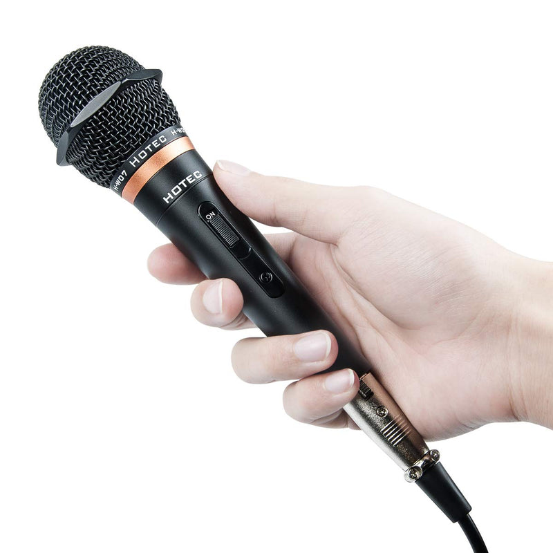 [AUSTRALIA] - Hotec Premium Vocal Dynamic Handheld Microphone with 19ft Detachable XLR Cable and ON/Off Switch (Metal Black) (H-W07) H-W07 