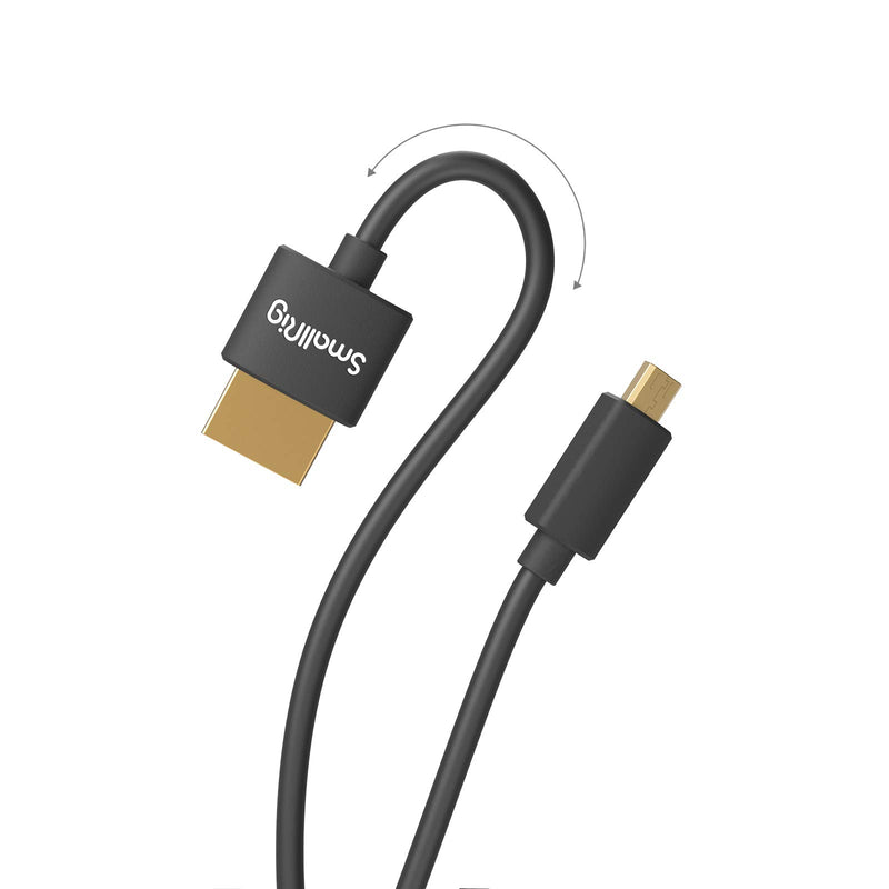 Micro HDMI to HDMI Cable, SmallRig Ultra Thin HDMI Cable 35cm/1.15Ft, Super Flexible Slim High Speed 4K 60Hz HDR HDMI 2.0, Compatible with GoPro Hero 7/6 / 5, Sony A6600 / A6400-3042