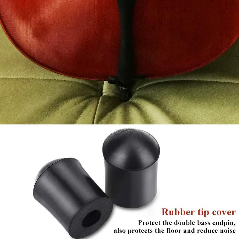 Bnineteenteam 2pcs Double Bass Endpin Rubber Tip Stopper Protector End Cap Accessory