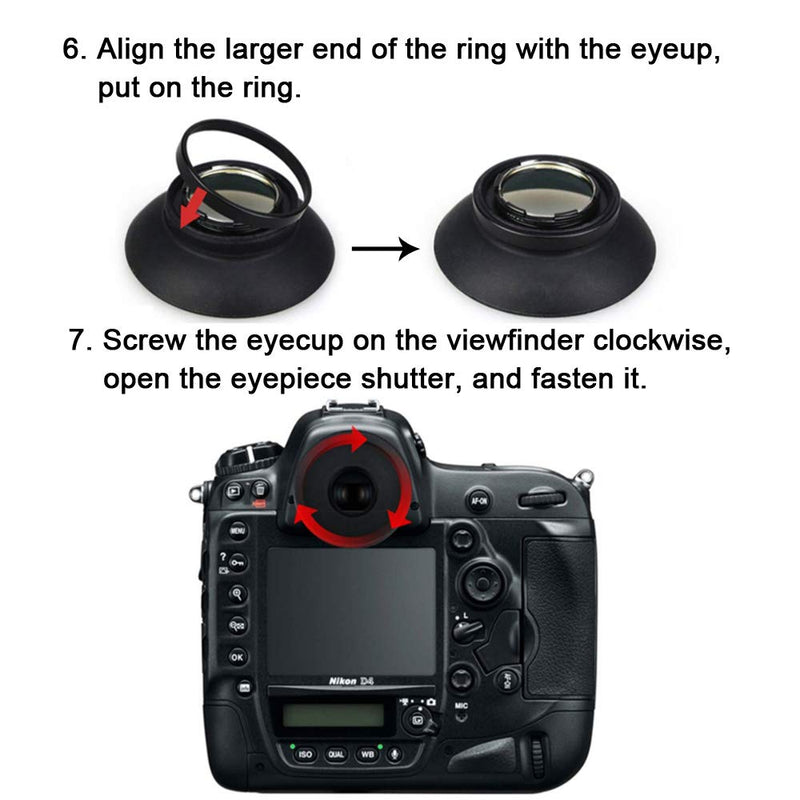 DK-19 Eyecup Eyepiece Viewfinder for Nikon D810 D810A D800 D800E D700 F6 D5 Camera, Replaces Nikon DK-19 (2 Pack)