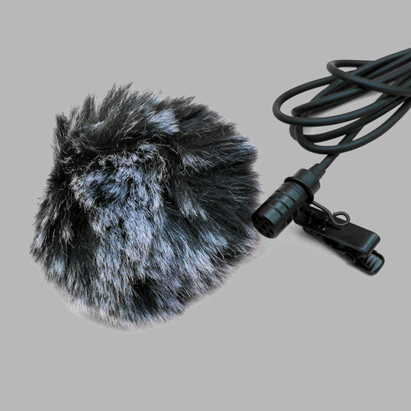 TPEMRPL 2 Pack Lavalier Wind Muff Lapel Microphone Windscreen Muff Imitation Rabbit Furry Lav Windscreen Windproof Wind Screen (1cm) 1cm