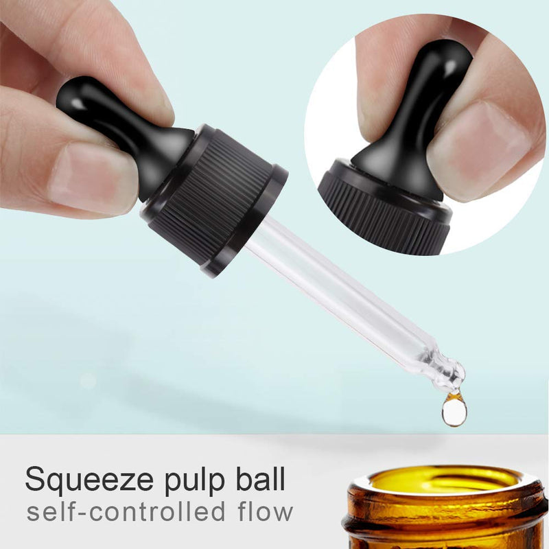 Droppers for Essential Oils, YGDZ 15 Pack 15ml (1/2 Ounce) Glass Eye Dropper Tops - Fit for DoTerra Young Living 15ml Essential Oil Bottles