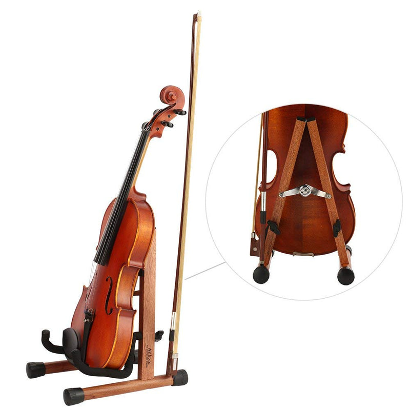 Neboic Ukulele Stand, Wood Violin Stand with bow holder, Wooden Stand for Mini Small Guitars, Banjo and Mandolin (Cherry) Cherry