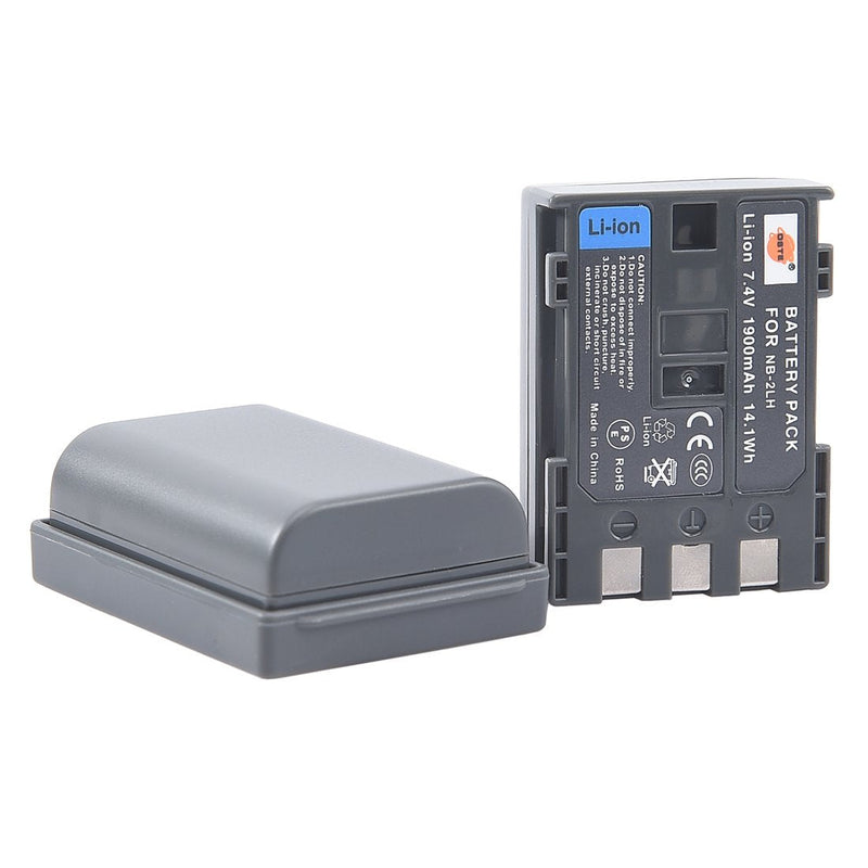 DSTE Replacement for 2X NB-2LH Battery + Rapid Dual Charger with Micro USB Cable Compatible Canon Elura 85 MV800 800i 900 920 EOS 350D 400D PowerShot G7 G9 S70 S80 R100 R11 as NB-2L BP-2LH