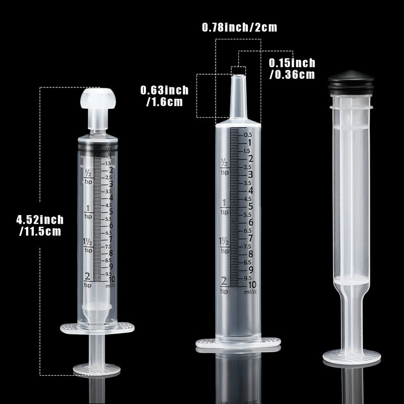 Frienda 4 Pack Large Plastic Syringe for Scientific Labs and Dispensing Multiple Uses Measuring Syringe Tools (10 ml) 10 ml