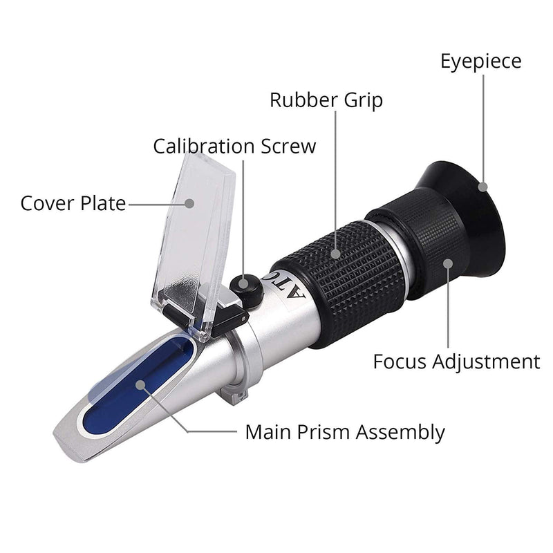 AUTOUTLET 3-in-1 Honey Refractometer for Honey Moisture, Brix and Baume, 58-90% Brix Scale Range, Honey Moisture Tester with ATC, Ideal for Honey, Milk, Sugar Syrup, Fruit jam and Molasses, Beekeepers Honey Baume Refractometer