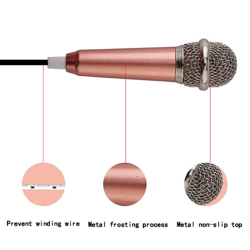 [AUSTRALIA] - Mini Microphone,Singing Mic Equipment,Beautiful Vocal Quality,Mini Type Space Saving,Metal Frothing Process,3.5mm Audio Connector,Suitable for Laptop, iPhone, Android Phone 