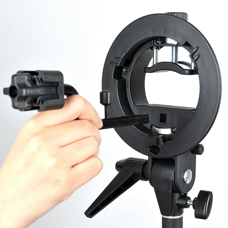 [AUSTRALIA] - Godox S-FA Four Speedlite Adapter Hot Shoe Mount Holder for S-Type Speedlite Bracket, Hot Shoe Speedlite Flash + CEARI Microfiber Clean Cloth 