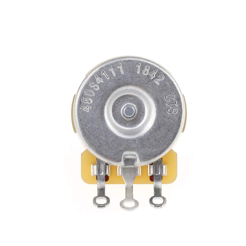 CTS 450 Series A/B500K Split Shaft Fine 24-Splines Audio/Linear Taper Potentiometer for Electric Guitar Bass, 10% Tolerance (2 Audio, 2 Linear) 500K Set