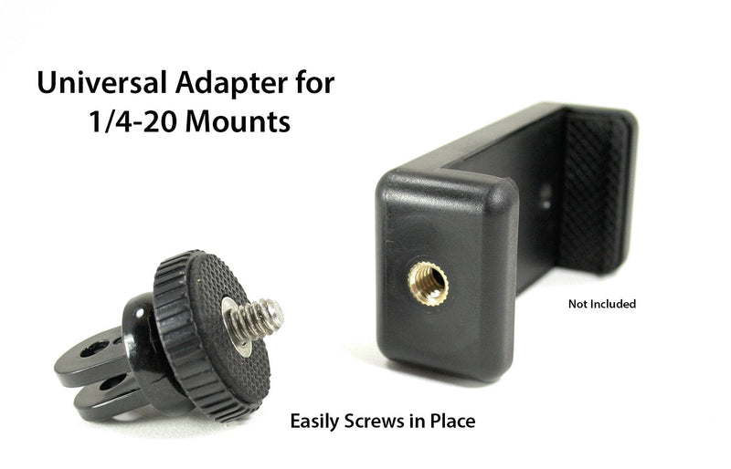 Action Mount - Universal Conversion Adapter for Sport Cam Mounts, w/Camera Screw (1/4-Inch 20). This Vertical Adapter Works with Point-and-Shoot Cameras, or Other Action Cameras Like Sony Action Cam.
