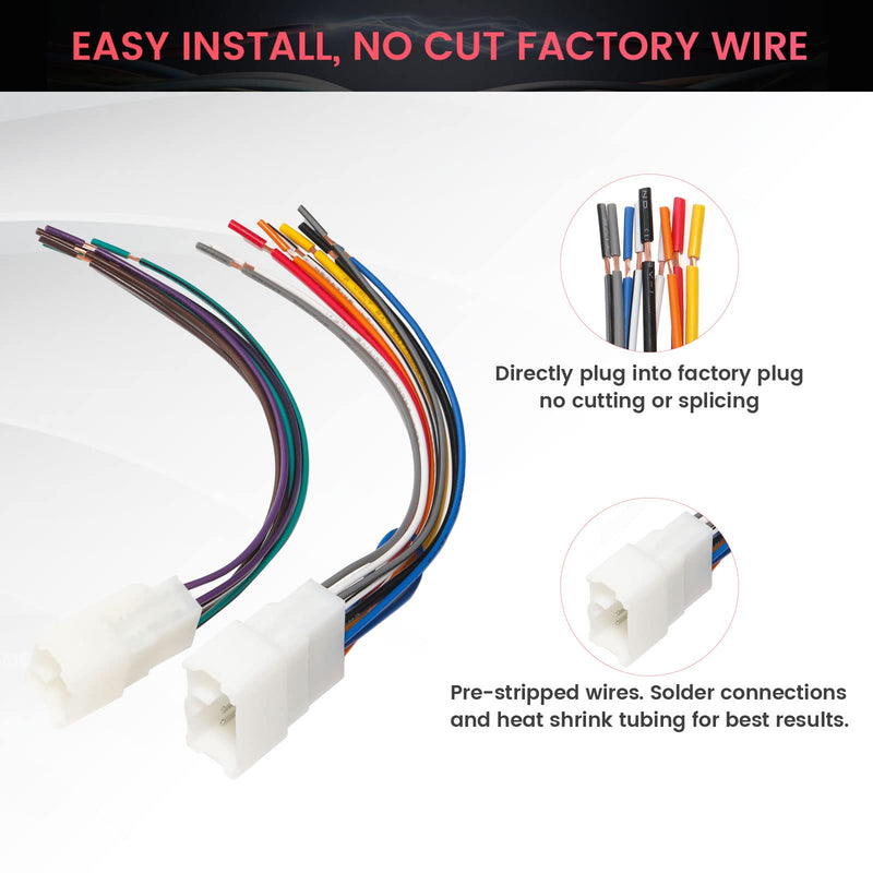 RED WOLF Radio Wiring Harness Connector Select for Toyota 4Runner Camry Corolla Prius RAV4 1987-2019 Mount Aftermarket Car Stereo Wire Cable Plug General