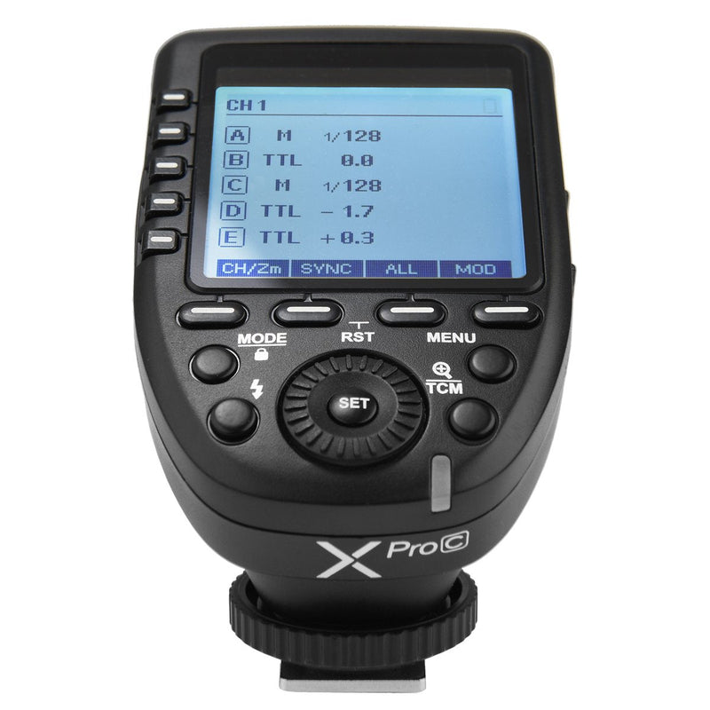 Godox Xpro-C TTL Wireless Studio Flash Trigger Transmitter Compatible for Canon Cameras, 2.4G X System 1/8000s HSS,TTL-Convert-Manual Function,11 Customizable Functions