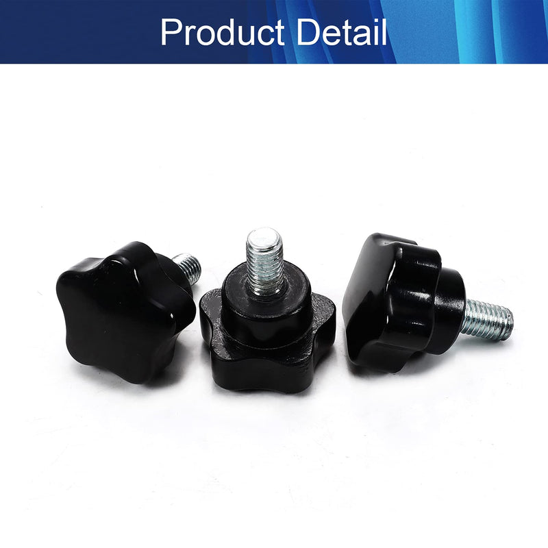 Aicosineg M8 x 15mm Male Thread 32mm Dia Star Knobs Grips Handle Hardware Zinc Stud Replacement for Industry Mechanical Equipment Furniture Black Tone 10pcs M8 32*15mm 10pcs