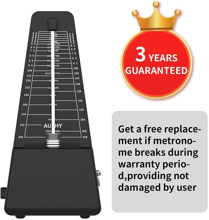 Mechanical Metronome Loud Sound Piano Drum Violin Guitar Saxophone Macaroon (black) black