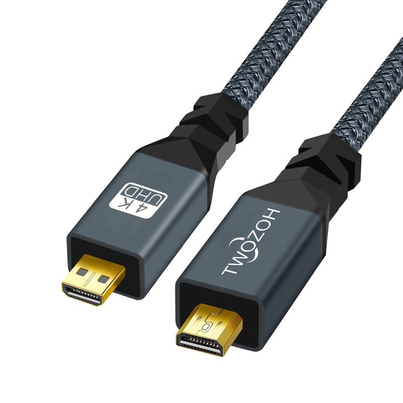 Twozoh Micro HDMI to Micro HDMI Cable, Micro HDMI Male to Micro HDMI Male Cable, Micro HDMI Type D Male to Male Cable Support 3D/4K 1080p 30CM/1Ft 1Ft