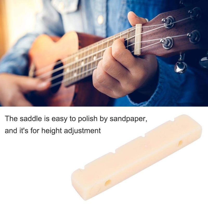 Dilwe Ukulele Bridge Nut Saddle, Rosewood Bridge Plastic Nut & Saddle for Ukulele DIY Repairing Accessory Parts