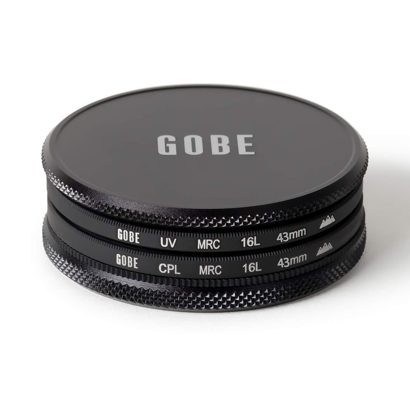 Gobe 43mm UV + Circular Polarizing (CPL) Lens Filter Kit (3Peak)