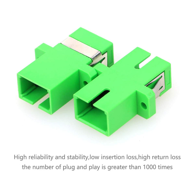 50PCS Fiber Coupler Simplex SC-APC Singlemode Simplex Fiber Optic Adapter Plastic SC Flange Coupler