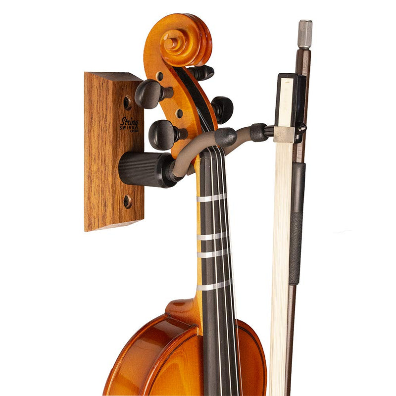 String Swing Hardwood Home & Studio Hanger - for Small Violins - Black Walnut