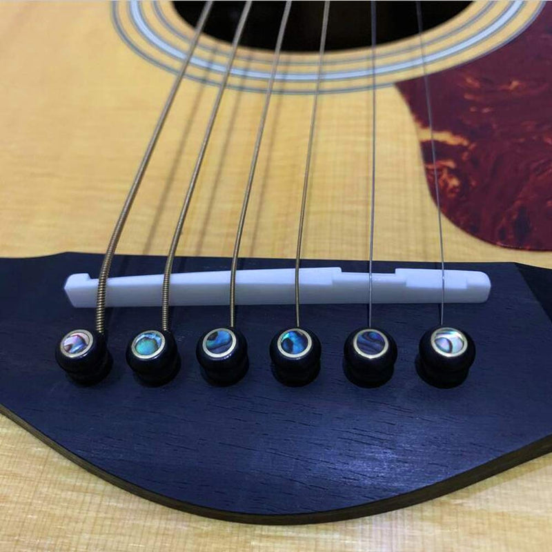 Ebony Guitar Bridge Pins Endpin Inlaid Abalone Dot Acoustic Guitar Replacement Parts Accessories