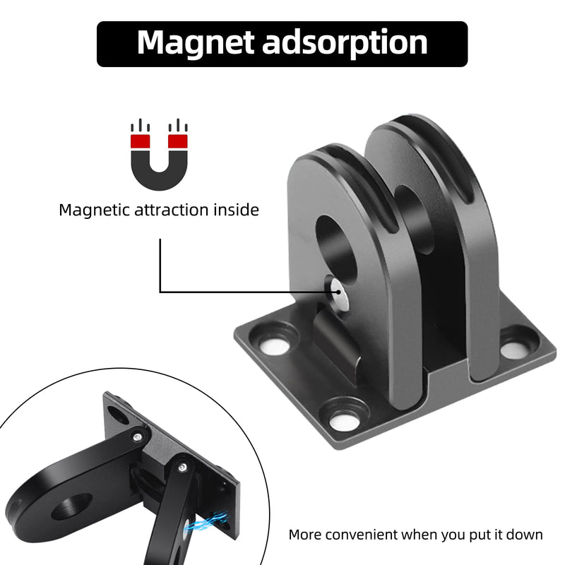 ParaPace Replacement Folding Fingers for GoPro Hero 10/9/8 Black and GoPro Max,Magnet Adapter Mount with 1/4 Tripod Connect Port for Housing Handle Monopod magnet folding finger for hero 10/9/8 MAX
