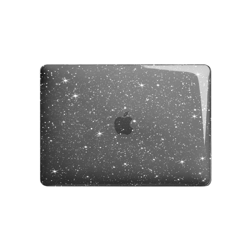 MOSISO Compatible with MacBook Pro 13 inch Case 2020-2016 Release A2338 M1 A2289 A2251 A2159 A1989 A1706 A1708, Sparkly Glitter Plastic Hard Shell&Keyboard Cover&Screen Protector&Pouch, Black