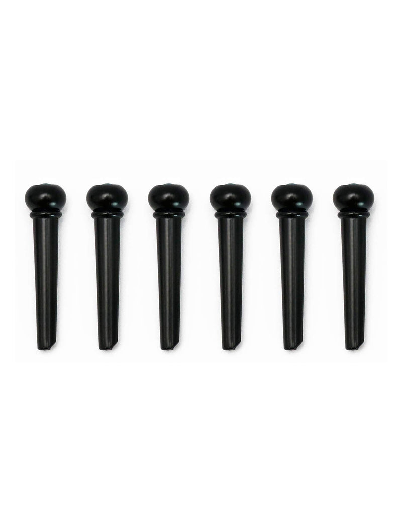 Metallor Acoustic Guitar Bridge Pins String Pegs End Pins with 4mm Abalone Dot Guitar Parts Pack of 6 Pieces. Black-Emerald
