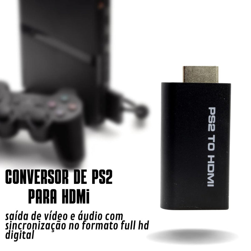 PS2 to HDMI Converter Adapter, Sartyee Video Converter PS2 to HDMI Converter with 3.5mm Audio Output for HDTV HDMI Monitor Supports All PS2 Display Modes