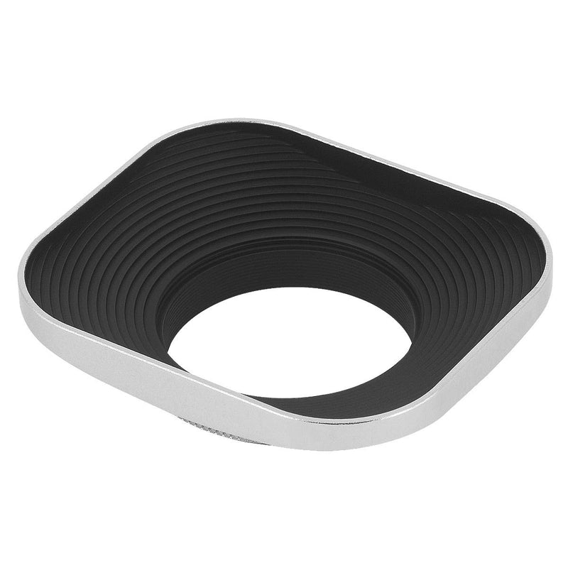 Haoge LH-W39T 39mm Square Metal Screw-in Lens Hood with Cap for Leica Elmarit-M 28mm f/2.8 E39 ASPH, Summicron-M 35mm f2 E39 ASPH, Fujifilm Fujinon 60mm f/2.4 R Macro, Fuji 27mm f/2.8 Lens Silver