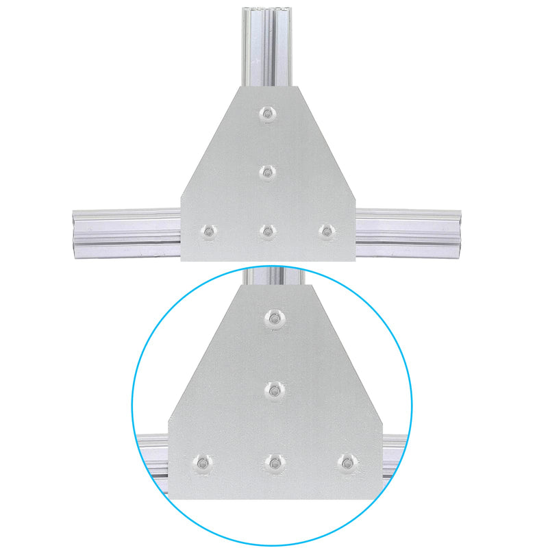 Qjaiune 4Pcs 2020 T Shape Joint Plates, T Slot Aluminum Extrusion Plate with T Nuts, Outside Corner Bracket Joint Board Connection for 2020 Series Aluminum Extrusion Profile with Slot 6mm (Silver) T Shape - 4 Pack Silver