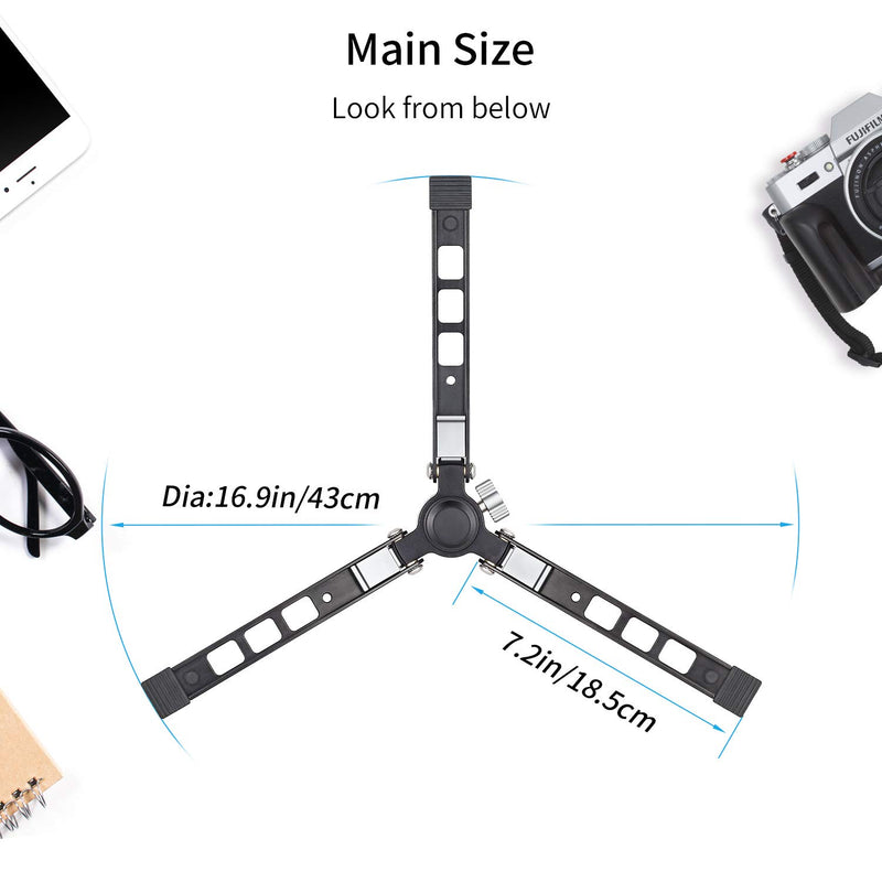 Mini Tabletop Tripod Stand-INNOREL PW70,DSLR Mini Tripod with 1/4" to 3/8" Screw and Cell Phone Mount CNC Aluminum Housing, Max Load 33 lb for Camera, Video Camcorder, Mobile Phone, Action Cameras