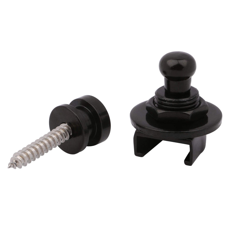 Guitar Strap Locks, Dreokee 2 pcs Guitar Strap Locks Buttons Guitar Strap Lock Nuts for Electric Guitar (Black) Black