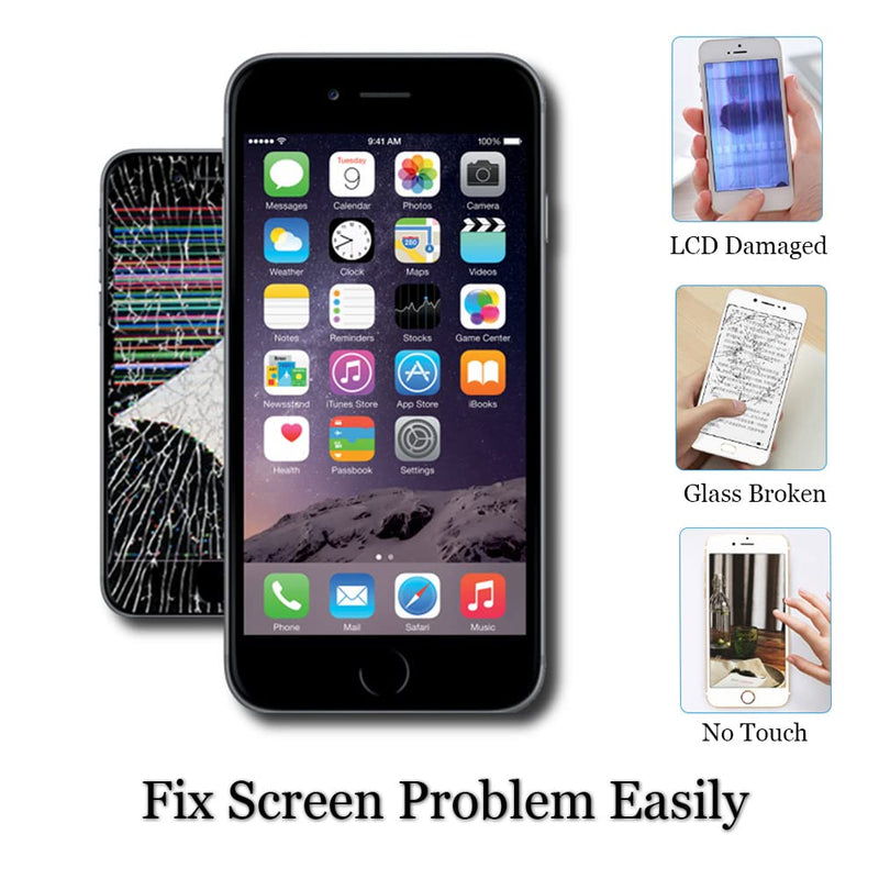 for iPhone 8 SE 2020 LCD Display Replacement Touch Digitizer 4.7 inches Screen Full Set Assembly Front Camera Earpiece Speaker Protector Glass Tools Kit(A1863 A1905 A1906 A2275 A2298 A2296) (Black) Black