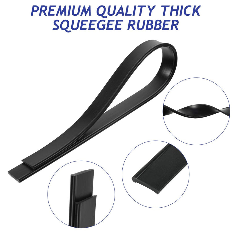 4 Pieces Replacement Squeegee Rubber 18 Inch Squeegee Refill Silicone Replacement Rubber Squeegee for Windows, Glass, Shower Doors