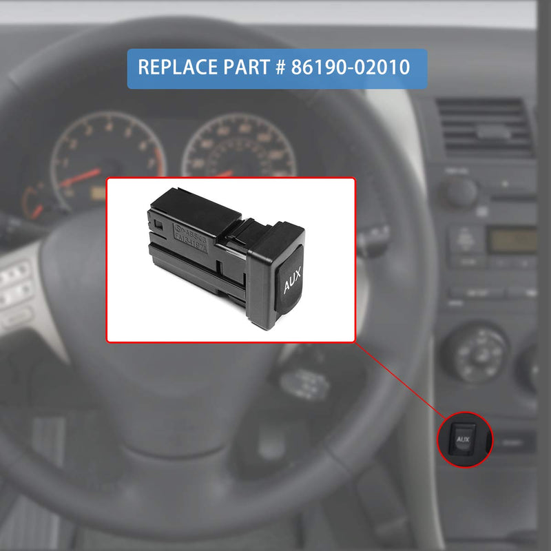 86190-02010 Aux Port Input Auxiliary Jack Adapter Compatible with Toyota 09-13 Corolla 07-14 Tundra 09-12 Tacoma 09-11 RAV4 10-11 Highlander 08-10 Avalon 08-14 Sequoia