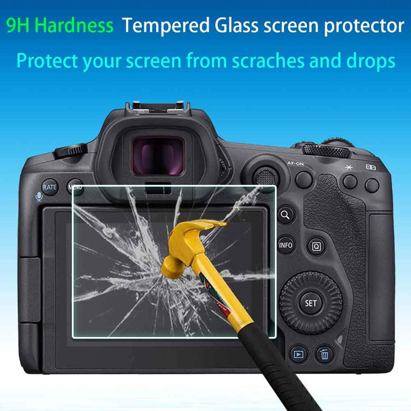 EOS R5 Glass Screen Protector for Canon EOS R5 Mirrorless Digital Camera, ULBTER 9H Tempered Glass Screen Protector Edge to Edge Protection,Anti-Scrach Anti-Fingerprint Anti-Bubble [3 Pack]