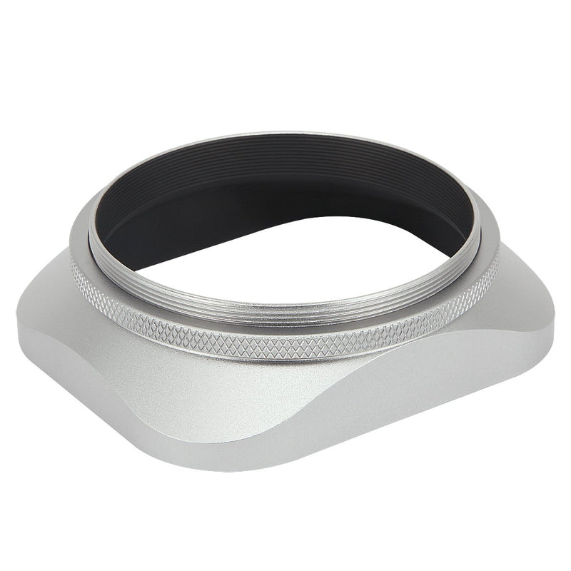Haoge LH-W58T 58mm Square Metal Screw-in Lens Hood with Cap for Canon EF 50mm f1.4, Canon EF 85mm f1.8, Canon EF-S 18-55 55-250mm, Nikon AF-S NIKKOR 50mm f1.8G Lens Silver