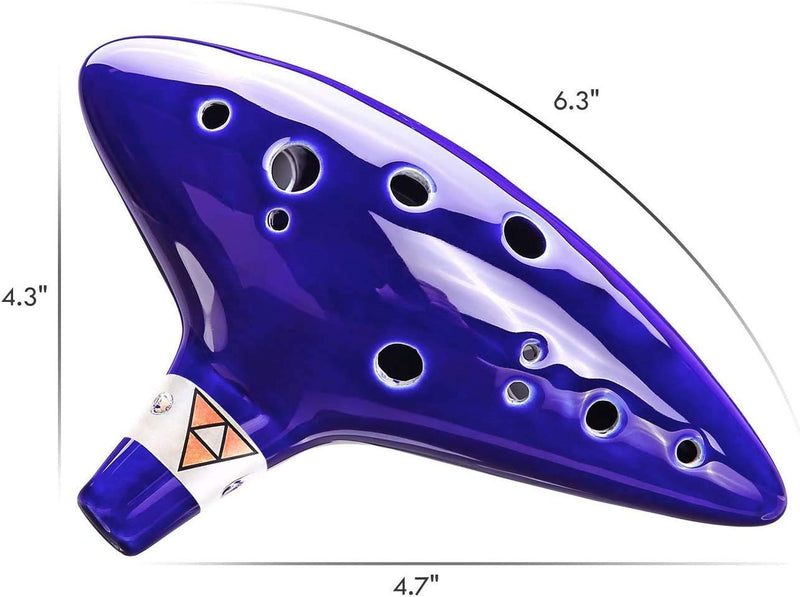 Legend of Zelda Ocarina 12 Hole Alto C with Song Book (Songs From the Legend of Zelda) (Blue)