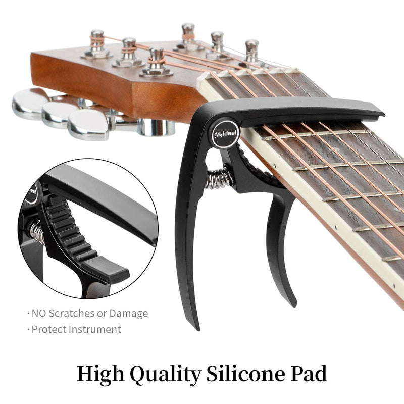 Guitar Capo, for Acoustic & Electric Guitar Capo - Ultra Lightweight Aluminum Metal Kapo for 6 String Guitar(MMS-Black) Black