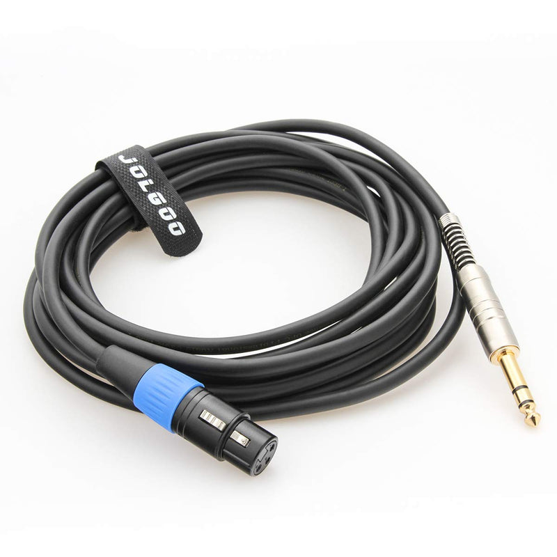 [AUSTRALIA] - XLR Female to 1/4 Inch 6.35mm TRS Plug Balanced Interconnect Cable, XLR to Quarter inch Cable, 15 Feet, for Microphone,Mixer,Guitar,AMP,Speakers - JOLGOO 