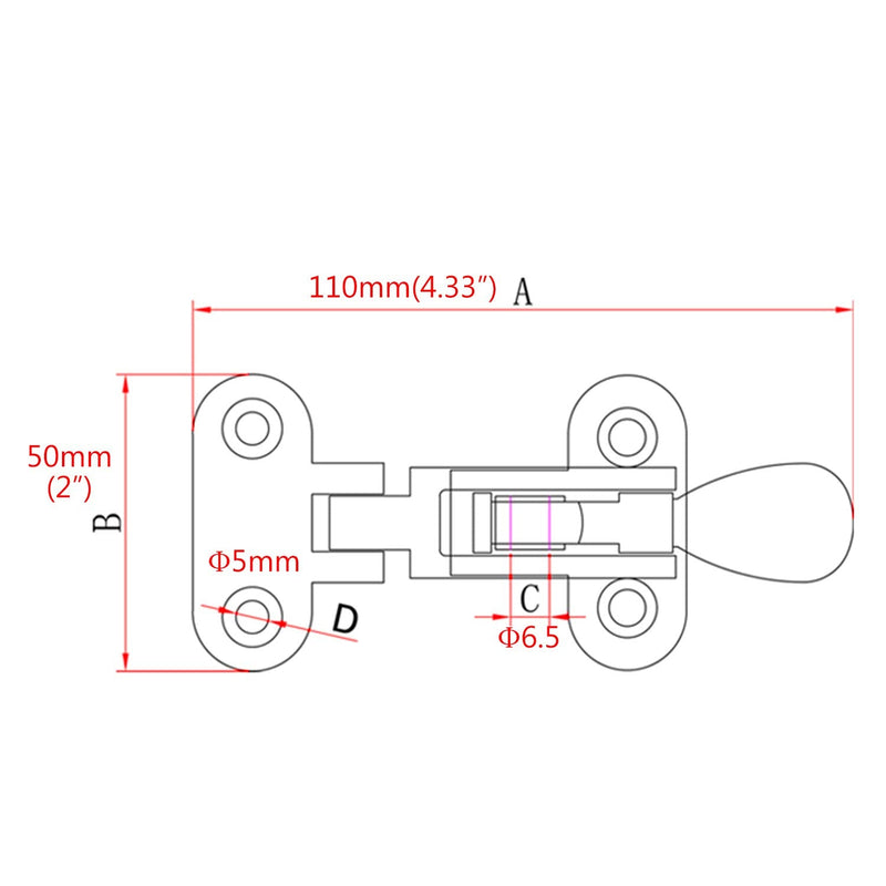 NRC&XRC Heavy Duty 316 Stainless Steel Anti-Rattle Lockable Hold Down CLAMP Latch Locker Hatch Hardware 2 PACKS