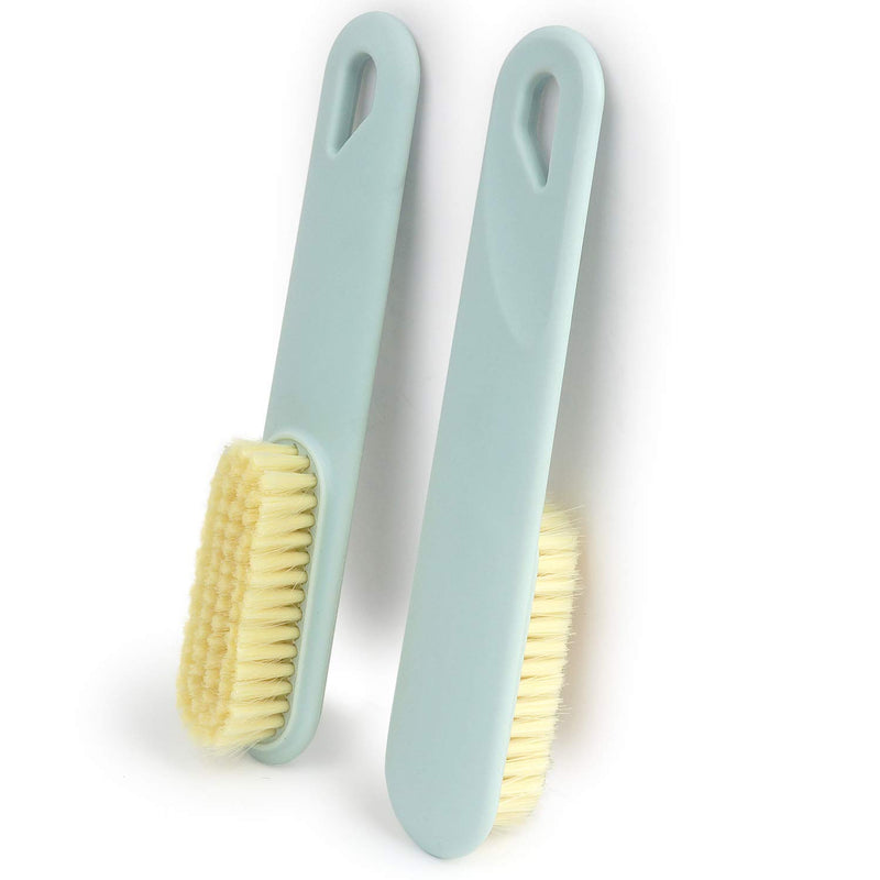 Everests Boot Brush Comfortable Plastic Handle Clothes Cleaner Shoes Scrubbing Soft Cleaning Brush (Light Blue, 2 Pack)